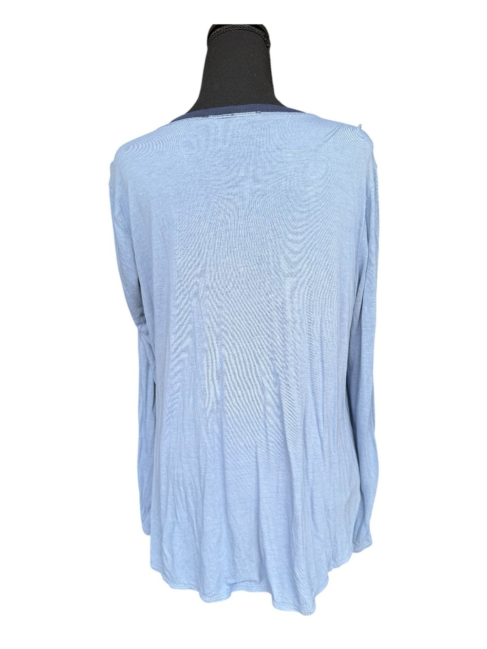 BCBGMaxAzria Two-Tone Blue Long Sleeve Top Size Medium - Picture 3 of 10